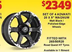 MAGNUM Matt Black/ Polished Edge Wheels