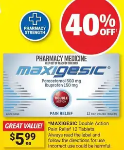 Cincotta Chemist MAXIGESIC Double Action Pain Relief offer