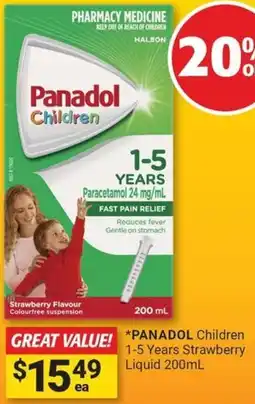Cincotta Chemist PANADOL Children 1-5 Years Strawberry Liquid offer