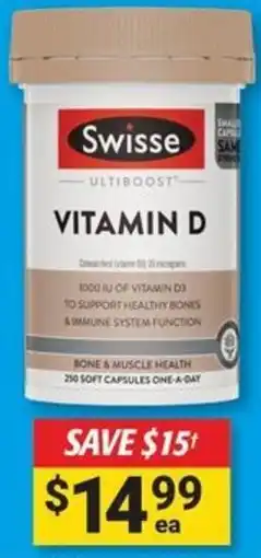 Cincotta Chemist SWISSE Vitamin D 250 Capsules offer