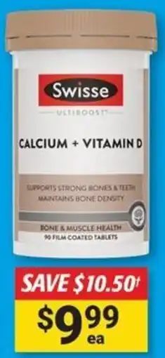 Cincotta Chemist SWISSE Calcium + Vitamin D offer