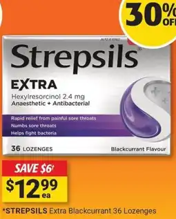Cincotta Chemist *STREPSILS Extra Blackcurrant offer