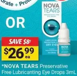 NOVA TEARS Preservative Free Lubricanting Eye Drops