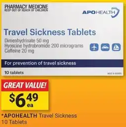 Cincotta Chemist APOHEALTH Travel Sickness offer