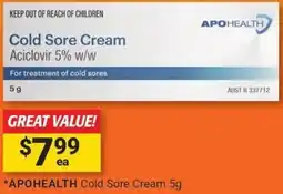 Cincotta Chemist APOHEALTH Cold Sore Cream offer