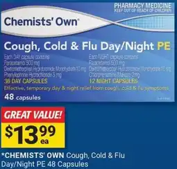 Cincotta Chemist CHEMISTS' OWN Cough, Cold & Flu Day/Night PE offer