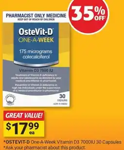Cincotta Chemist Ostevit-d one-a-week vitamin d3 7000iu 30 capsules offer