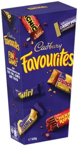 IGA Cadbury Favourites 520g Selected Varieties offer