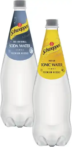 IGA Schweppes Mixers, Soft Drink or Natural Mineral Water 1.1 Litre Selected Varieties offer