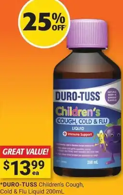 Cincotta Chemist Duro-tuss children's cough, cold & flu liquid offer