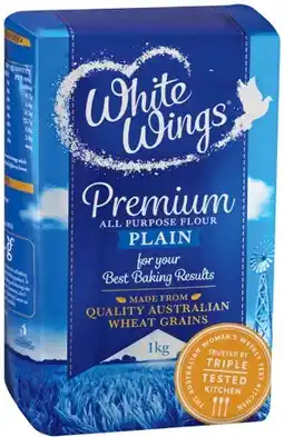 IGA White Wings Premium Plain Flour or Self Raising Flour 1kg offer