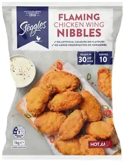 IGA Steggles Flaming Chicken Wing Nibbles or Tempura Chicken Nuggets 1kg offer