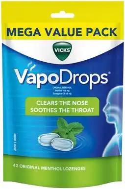 IGA Vicks Vapodrops Original 42 Pack Selected Varieties offer