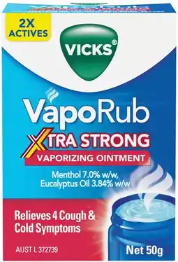 IGA Vicks VapoRub Xtra Strong Vaporizing Ointment 50g offer