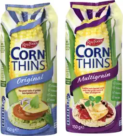 IGA Real Foods Corn or Rice Thins 125-150g Selected Varieties offer