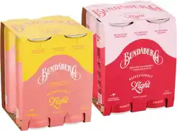 IGA Bundaberg Refreshingly Light Sparkling Drink 4x250mL Selected Varieties offer