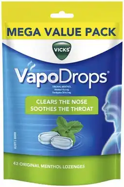 IGA Vicks VapoDrops Mega Value Pack 42 Pack Selected Varieties offer