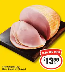 IGA Champagne Leg Ham Sliced or Shaved offer