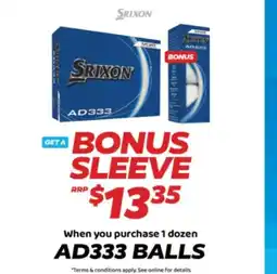 Drummond Golf Srixon ad333 balls offer