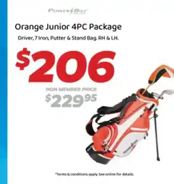 Drummond Golf Powerbilt Orange Junior 4PC Package offer