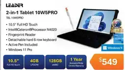 Leader Computers Leader 2-in-1 Tablet 10W5PRO offer