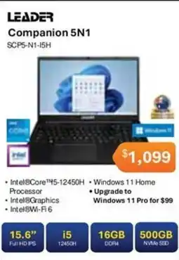 Leader Computers Leader Companion 5N1 SCP5-N1-15H offer