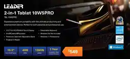 Leader Computers Leader 2-in-1 Tablet 10W5PRO offer