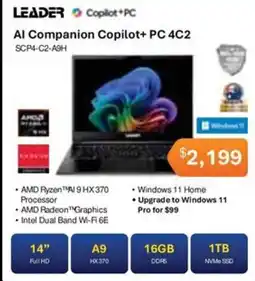 Leader Computers Leader Al Companion Copilot+ PC 4C2 SCP4-C2-A9H offer