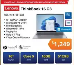 Leader Computers Lenovo ThinkBook 16 G8 offer