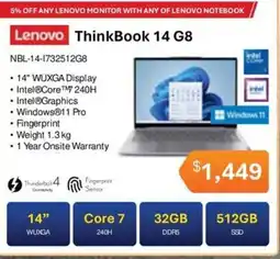 Leader Computers Lenovo ThinkBook 14 G8 offer