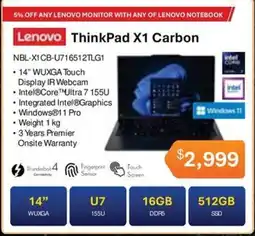 Leader Computers Lenovo ThinkPad X1 Carbon offer