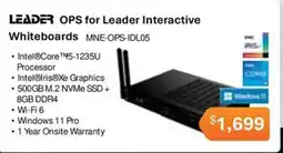 Leader Computers Leader ops for Leader Interactive Whiteboards offer