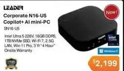 Leader Computers Leader Corporate N16-U5 Copilot+ Al mini-PC SN16-U5 offer