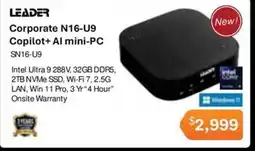 Leader Computers Leader Corporate N16-U9 Copilot+ Al mini-PC SN16-U9 offer