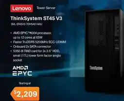 Leader Computers Lenovo Tower Server ThinkSystem ST45 V3 offer