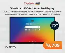 Leader Computers ViewSonic ViewBoard 75" 4K Interactive Display offer