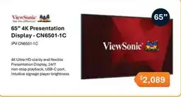 Leader Computers ViewSonic 65" 4K Presentation Display - CN6501-1C offer