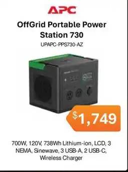 Leader Computers APC OffGrid Portable Power Station 730 offer