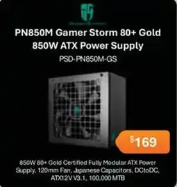 Leader Computers PN850M Gamer Storm 80+ Gold 850W ATX Power Supply offer