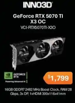 Leader Computers INNO3D GeForce RTX 5070 TI X3 OC offer