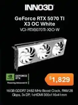 Leader Computers INNO3D GeForce RTX 5070 TI X3 OC White offer