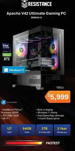 Leader Computers Resistance Apache V42 Ultimate Gaming PC offer
