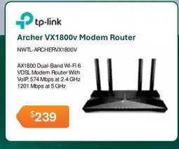 Leader Computers tp-link Archer VX1800v Modem Router offer