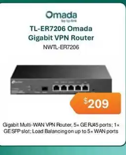 Leader Computers Omada TL-ER7206 Omada Gigabit VPN Router offer