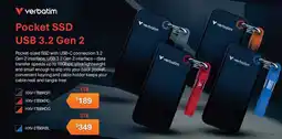 Leader Computers Verbatim Pocket SSD USB 3.2 Gen 2 2TB offer