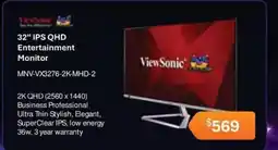 Leader Computers ViewSonic 32" IPS QHD Entertainment Monitor offer