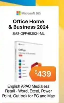 Leader Computers Microsoft 365 Office Home & Business 2024 SMS-OFFHB2024-ML offer