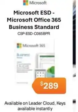 Leader Computers Microsoft ESD- Microsoft Office 365 Business Standard offer
