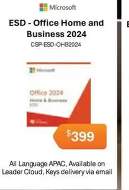 Leader Computers Microsoft ESD - Office Home and Business 2024 offer