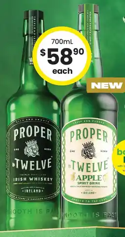 The Bottle O Proper Twelve Irish Whiskey offer